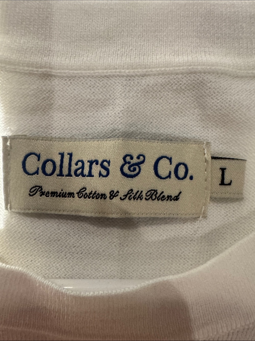 Collar & Co. | Men’s L | Lucca Luxury Touch Cotton and Silk T-Shirt White NWOT - Picture 4 of 4